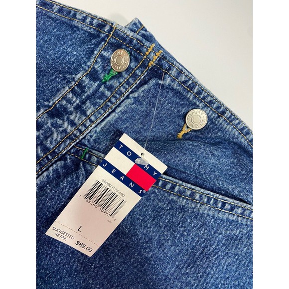 Tommy Hilfiger Bib Overalls Vintage Mens Large Blue Carpenter Workwear 90s Y2K - Picture 6 of 13